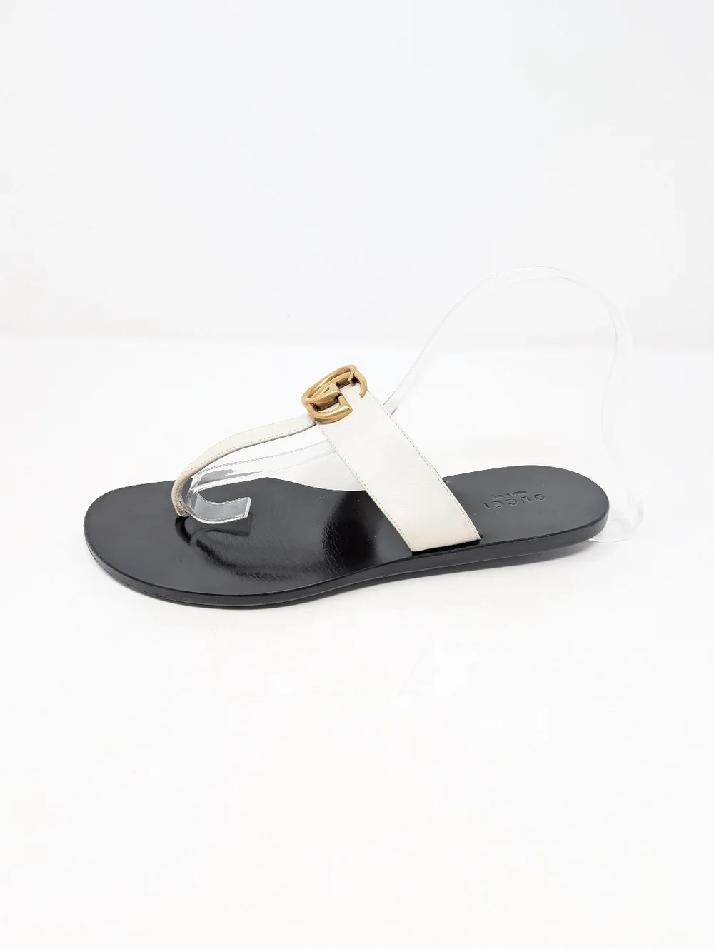 Gucci Marmont GG White Thong Sandals Flip Flops Slides Size 37.5